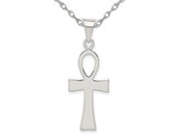 Sterling Silver Ankh Cross Pendant Necklace with Chain